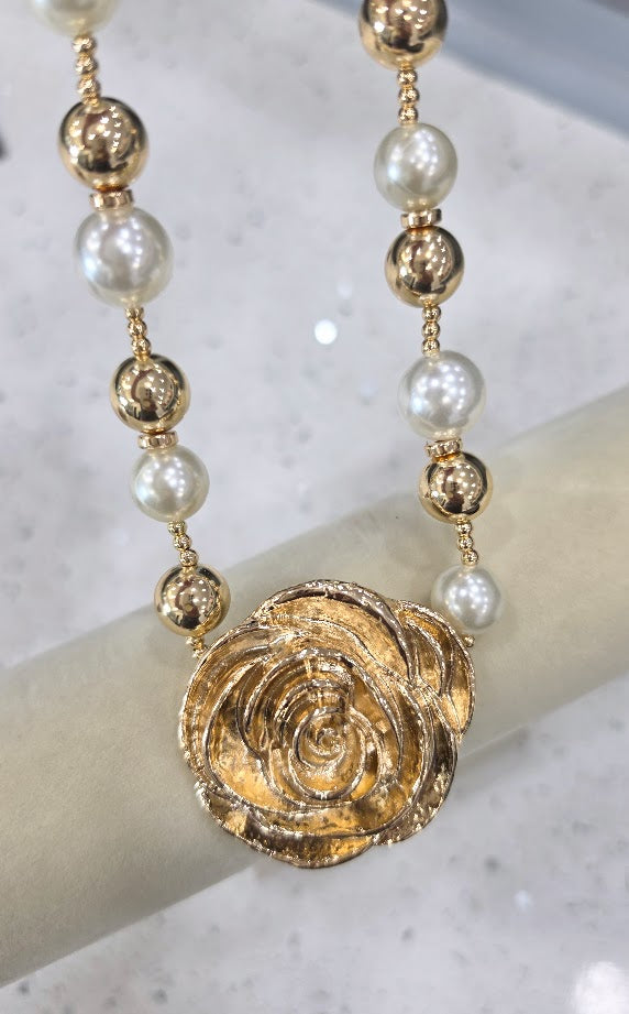 Pearl Petal Necklace