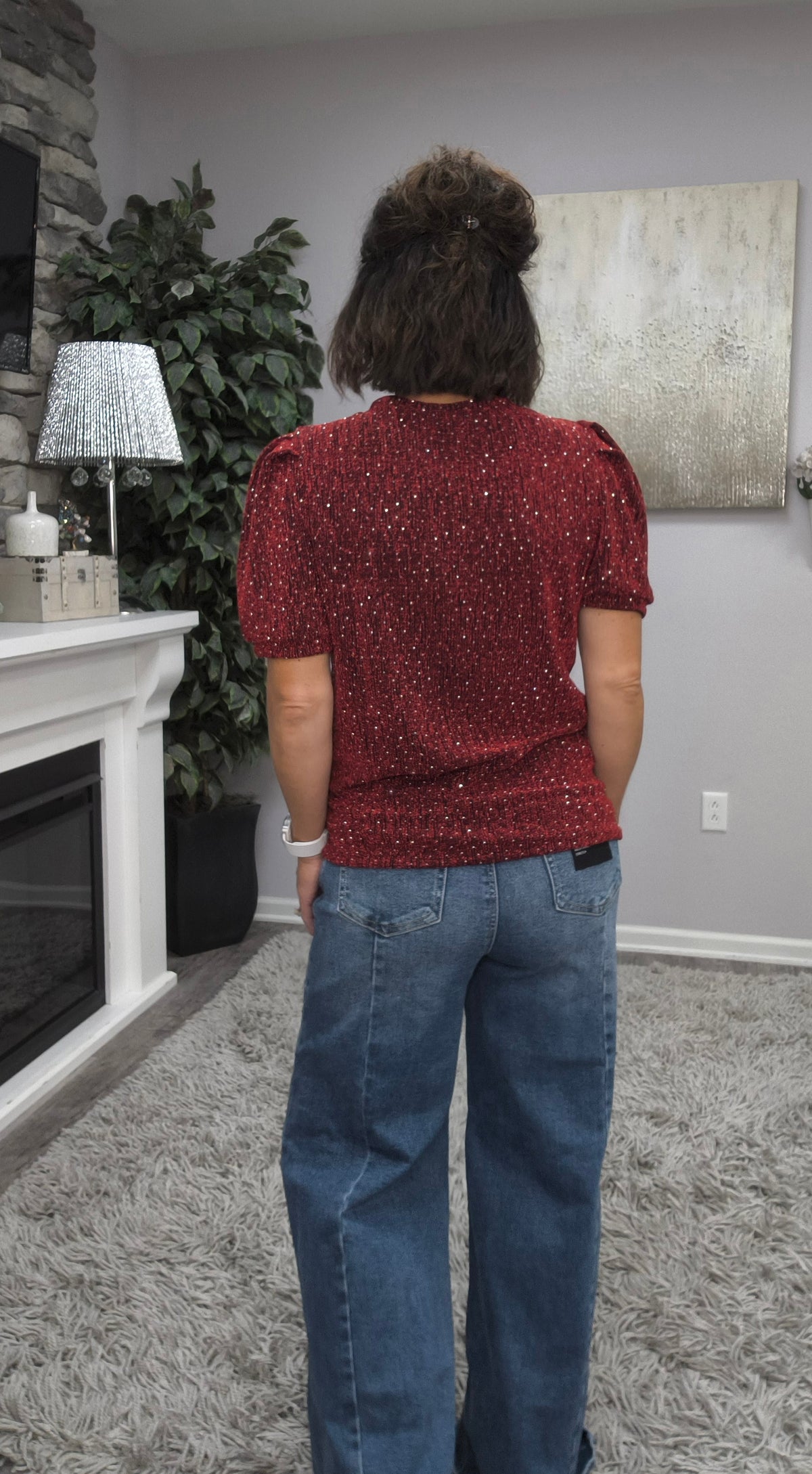 All That Glitters Puff Sleeve Top