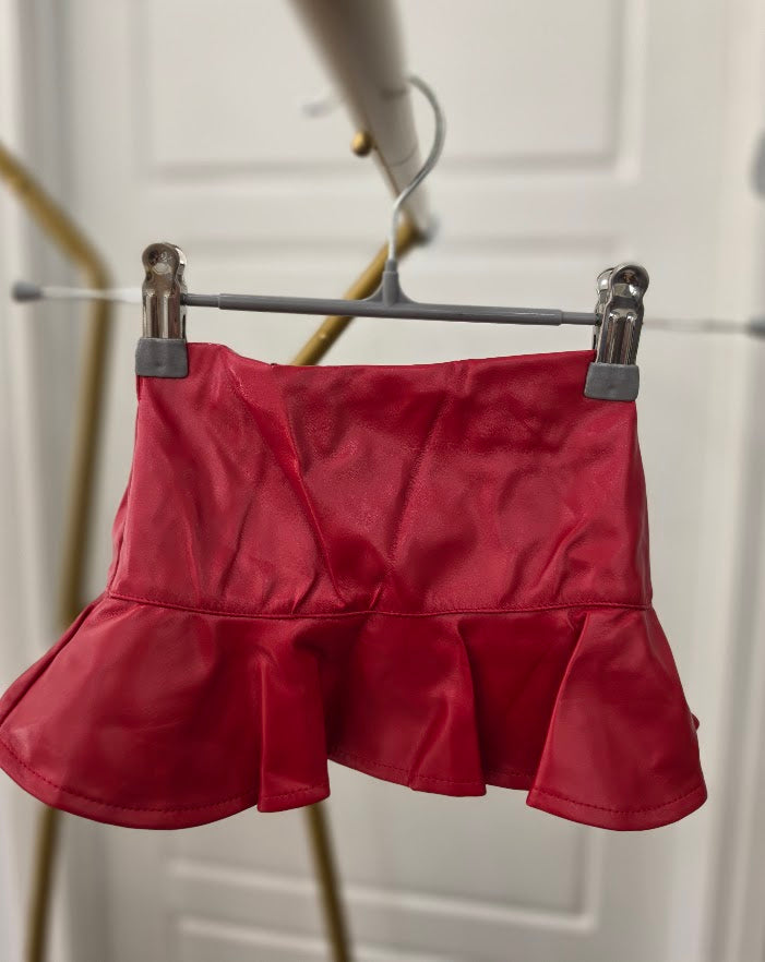 Red Pleather Skirt