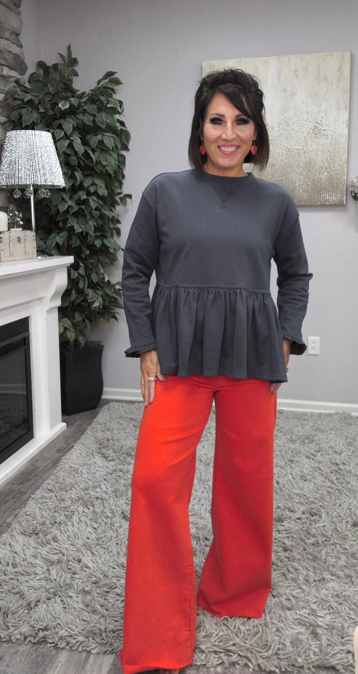 Charcoal & Charming Babydoll Sweatshirt