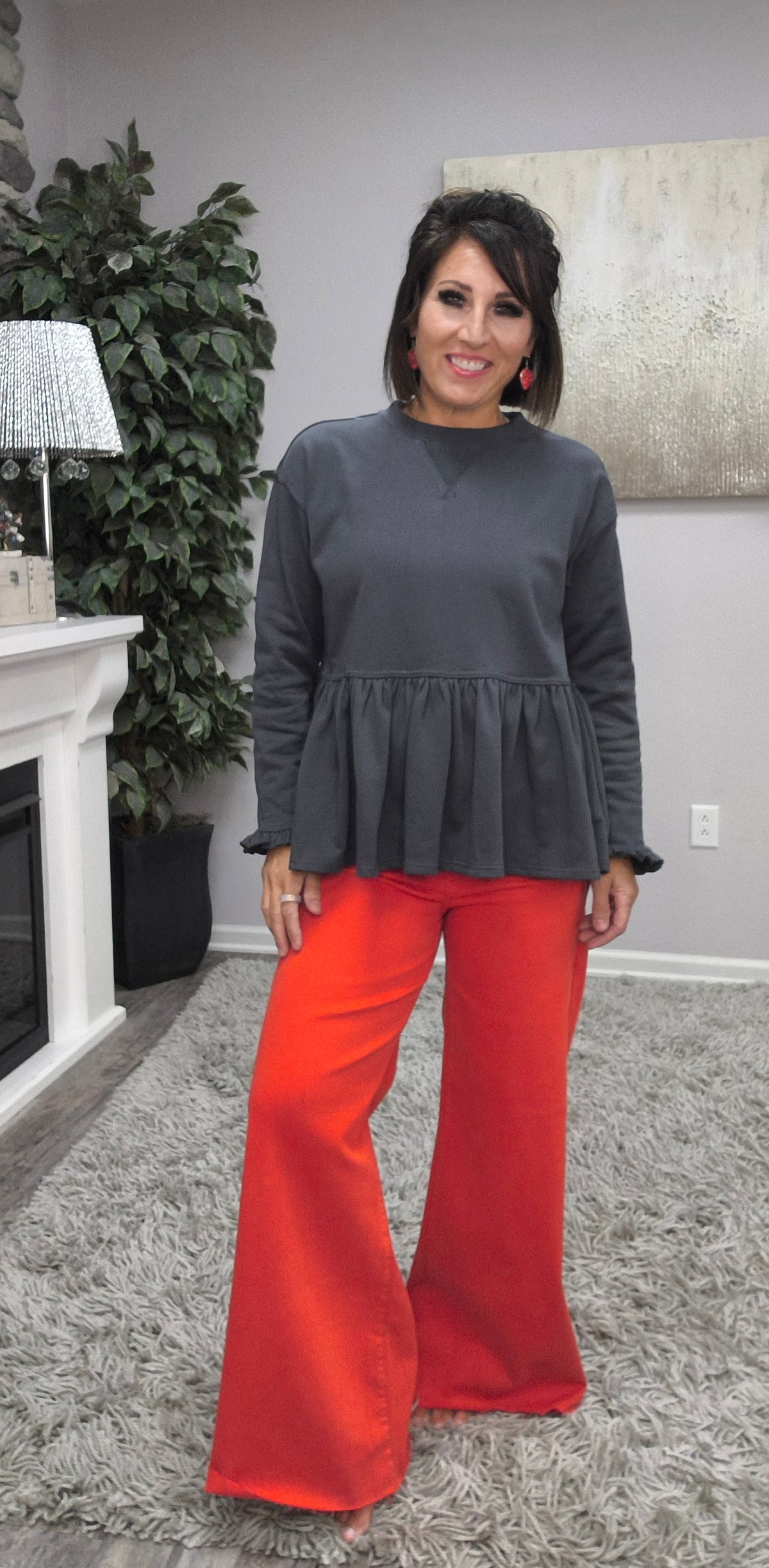 Charcoal & Charming Babydoll Sweatshirt