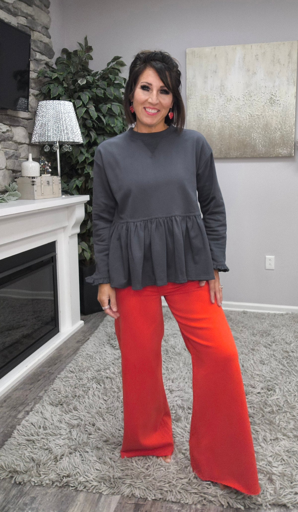 Charcoal & Charming Babydoll Sweatshirt