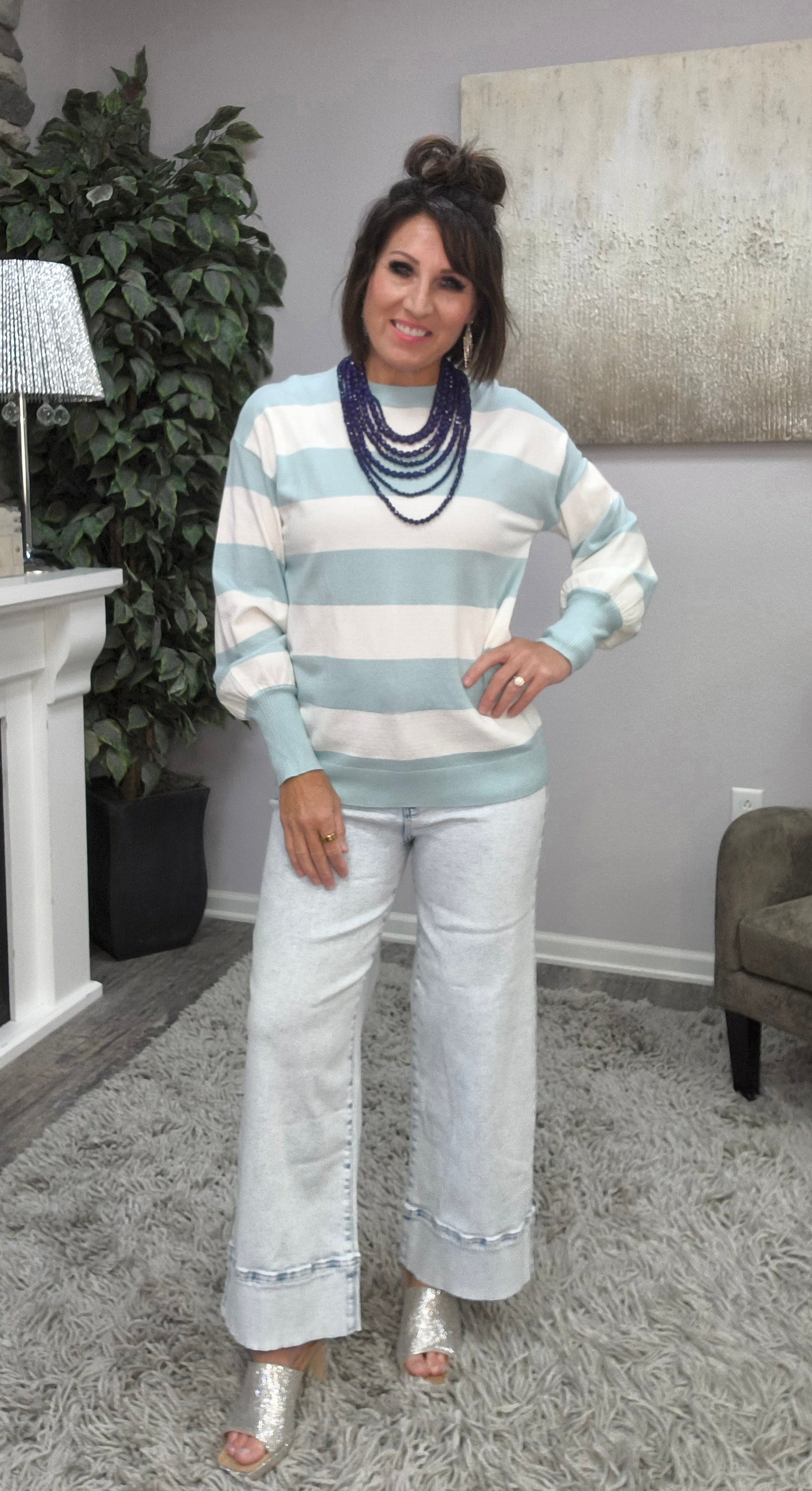Sea Glass Stripes Top