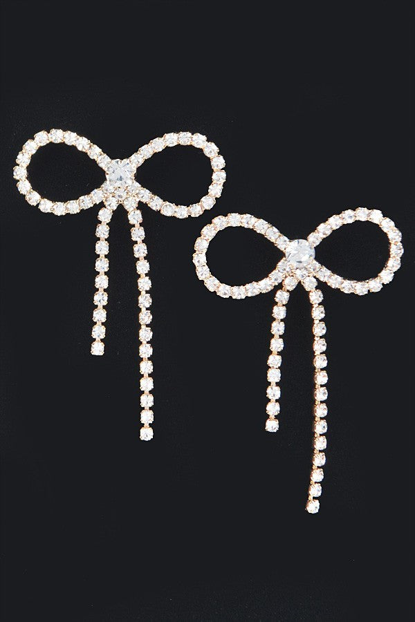 Rhinestone Ribbon Earrings