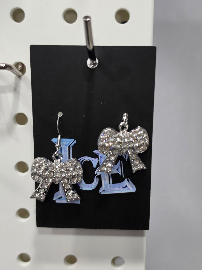 Small Bling Bow Earrings