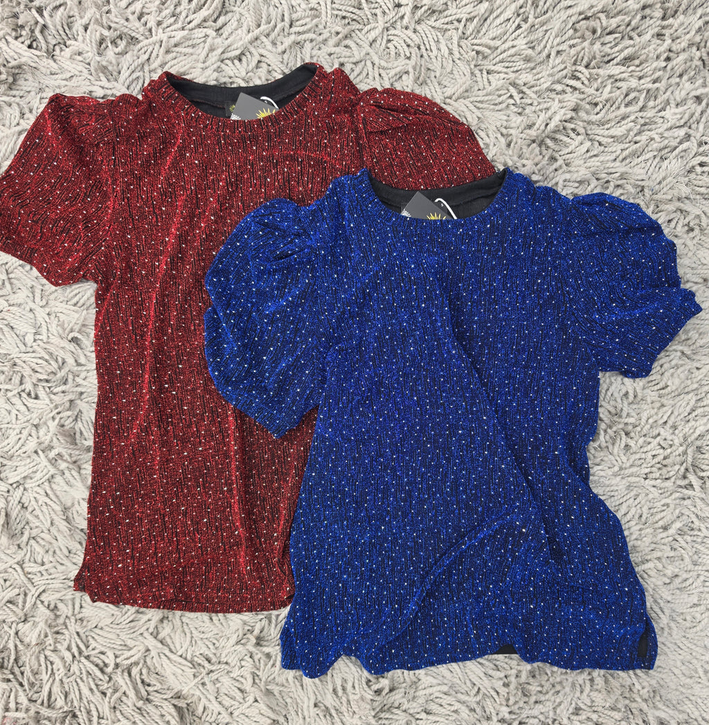 All That Glitters Puff Sleeve Top