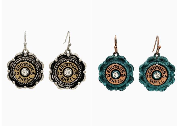 Locked & Loaded Shotgun Shell Flower Earrings