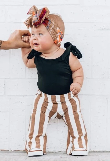 Boho Bell Bottoms - Tan Stripes