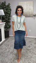 Tiered & True Denim Skirt