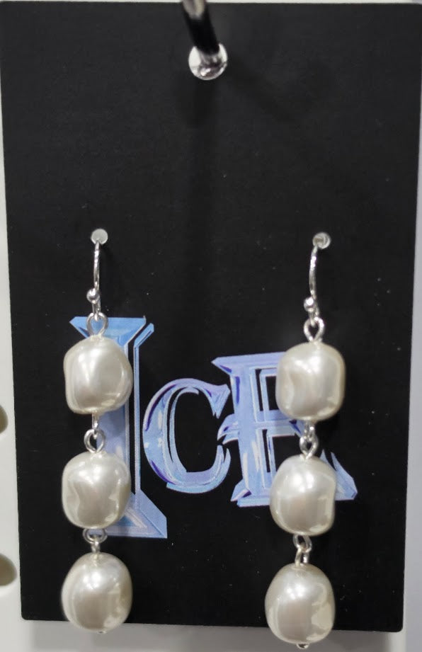 Triple Pearl Earrings